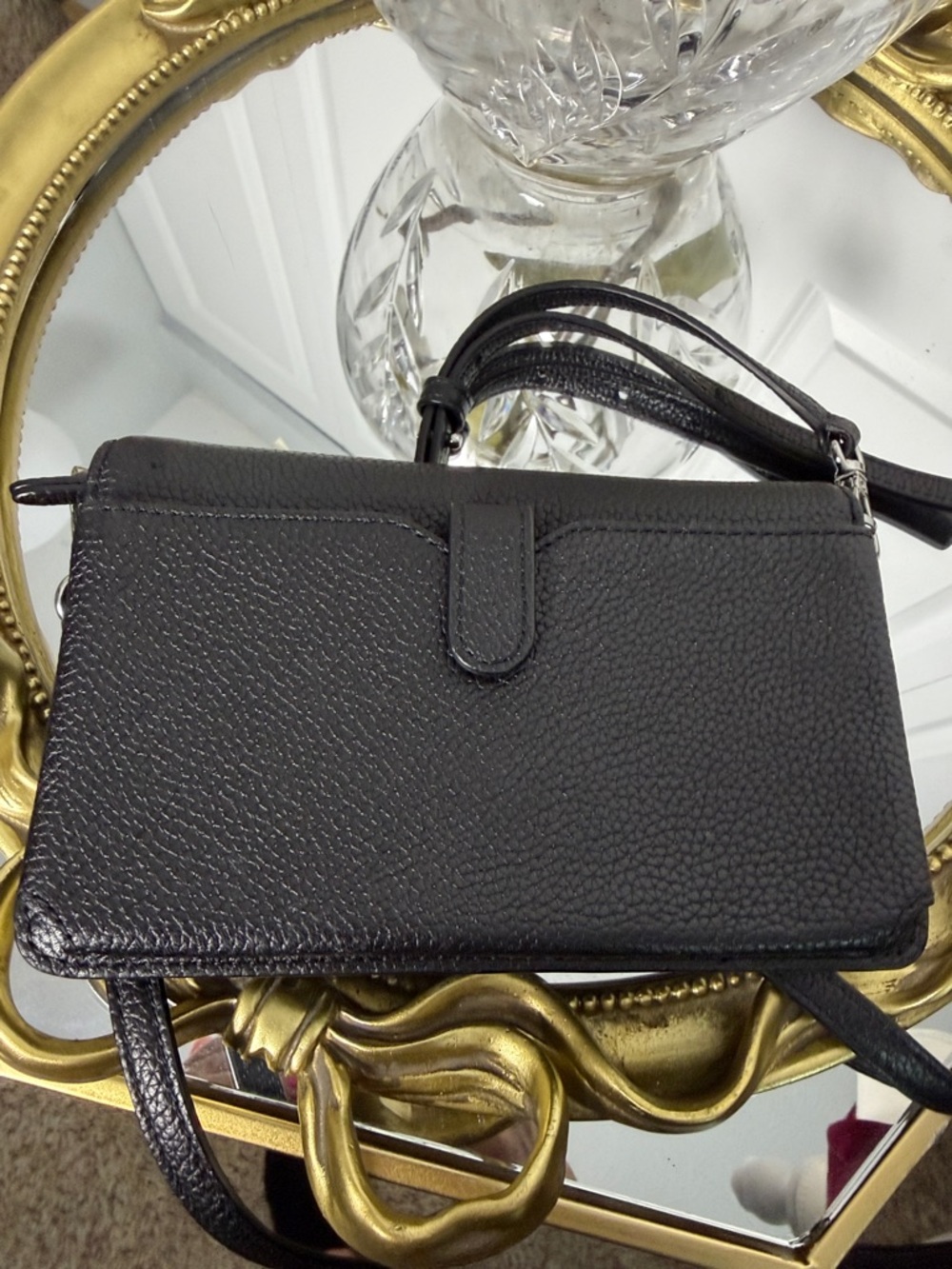 Michael Kors Black Pebbled Leather wallet Crossbody Bag - Picture 11 of 13